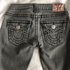 True Religion faded dark grey jeans